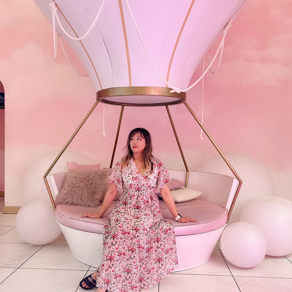 K-pop pink floral maxi dress - Picture 5 of 5